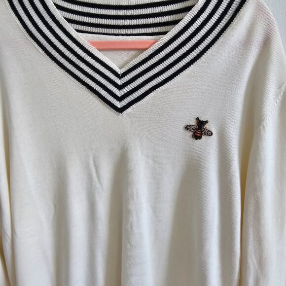 (No Tag) Gucci Bee V Neck Sweater Size M (Original) $675 - Picture 4 of 4
